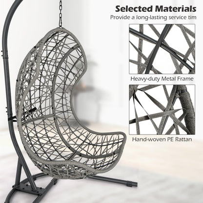 Swing Egg Chair with Stand for Garden Patio Yard Living Room