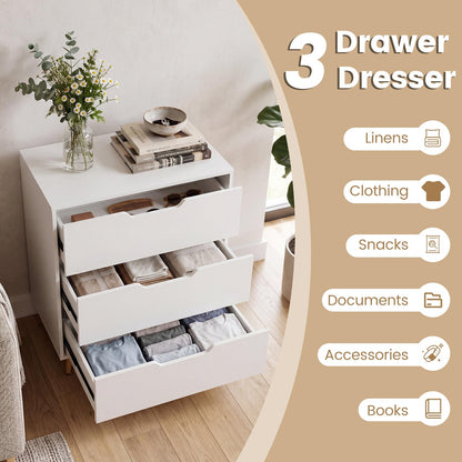 Wooden Nightstand with Anti Tipping Kits and Tall Storage for Living Room
