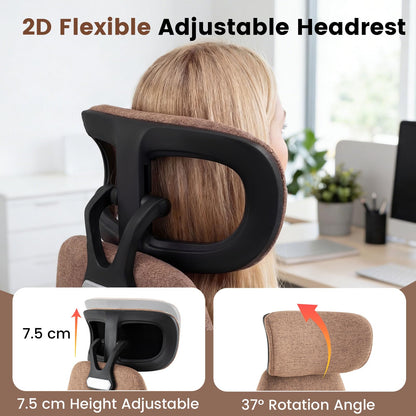 Ergonomic Office Chair, High Back Computer Desk Chair with 2D Headrest
