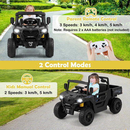 12V Ride on Dump Truck with Electric Dump Bed with Music and Remote Control