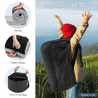 Waterproof Roll up Lightweight Memory Foam Camping Mattress with Carrying Bag