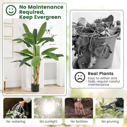 Bird of Paradise Artificial Plant Faux Banana Leaf Tree