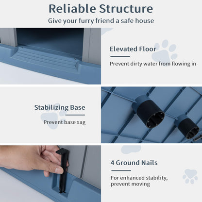 Plastic Dog House with Air Vents and Elevated Floor