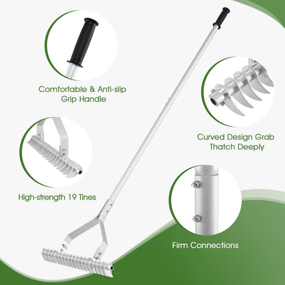 178 cm Aluminum Garden Thatch Rake