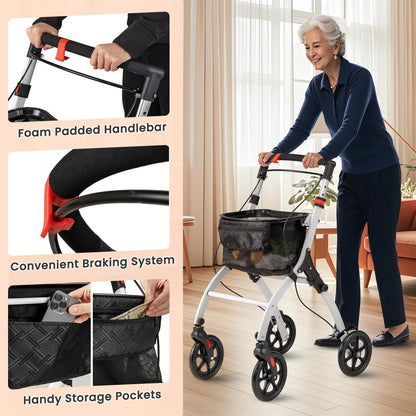 Rollator Walkers Lightweight Foldable Rolling Walker with Tray for Seniors