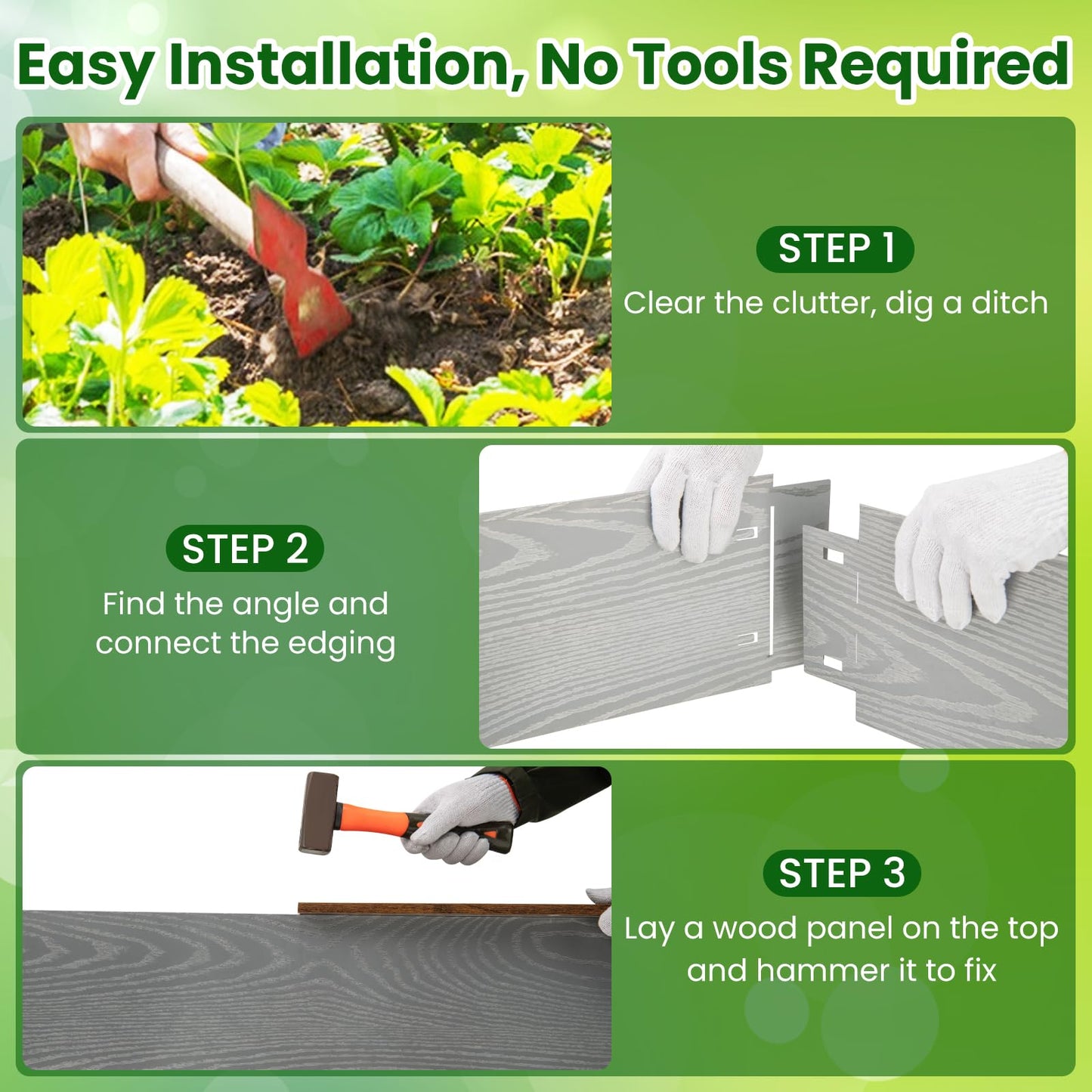 6-Pack 600 cm Galvanized Metal Landscape Edging for Lawn Pathway