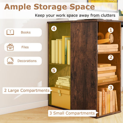 115 CM Computer Desk with 5 Storage Compartments