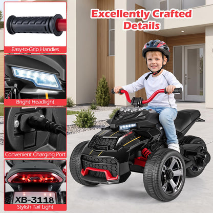 12V Kids Electric Quad Bike with Music, High/Low Speed, USB Port