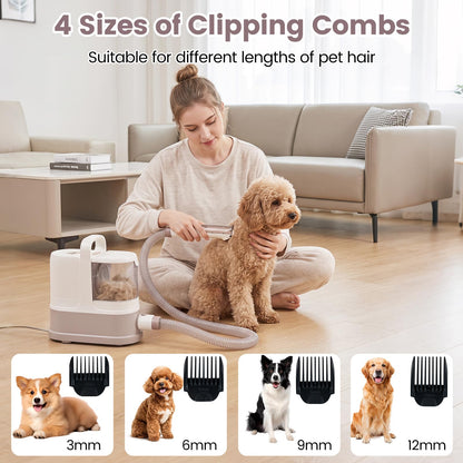 9-in-1 Dog Grooming Vacuum Kit for Shedding with 3 Suction Modes
