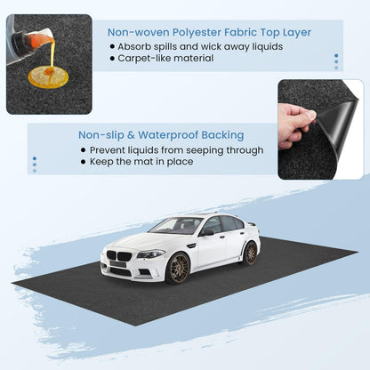 Absorbent Oil Spill Parking Mat Includes Double Sided Tape