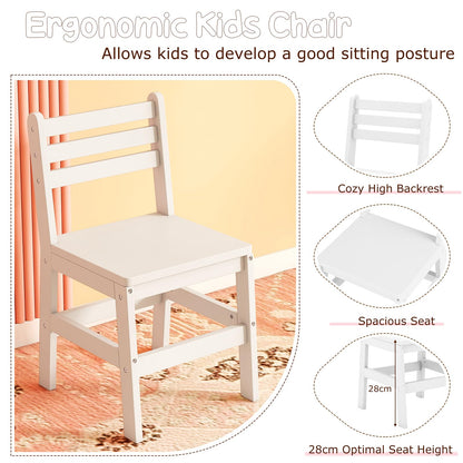 Kids Vanity Table and Chair Set with Lighted Mirror Open Storage Shelves