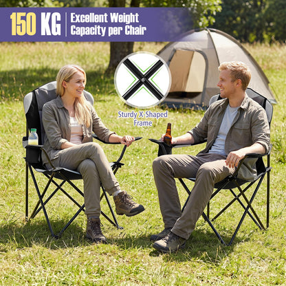 Pack Folding Camping Chair, Large Padded Chair