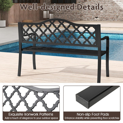Metal Frame Loveseat Park Bench for Balcony