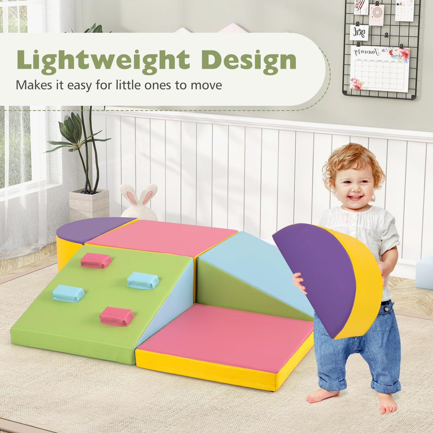 6 Piece Foam Climbing Toys for Toddlers with PU Leather Cover