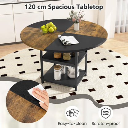 120 cm Dining Table with 2-tone Color-blocked Design