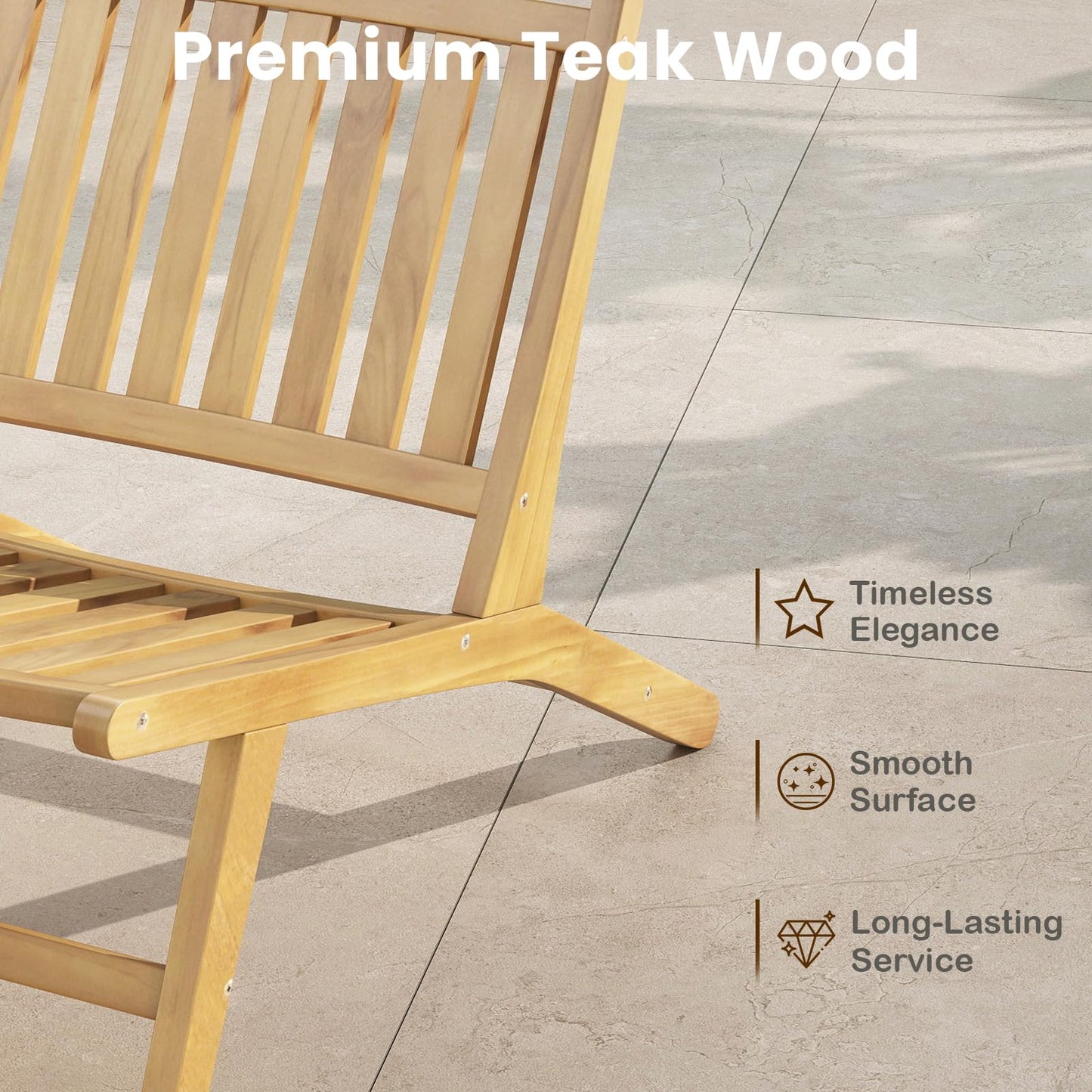 Teak Wood Outdoor Chair for Patio Lawn Garden