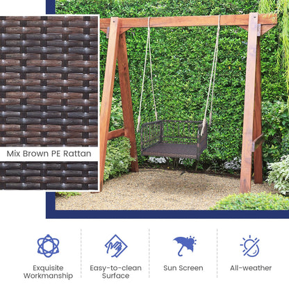 Patio Porch Swing Chair with Back and Seat Cushion for Patio Balcony Backyard