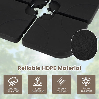 4-Piece 72 KG Heavy-Duty Cantilever Offset Patio Market Umbrella Base