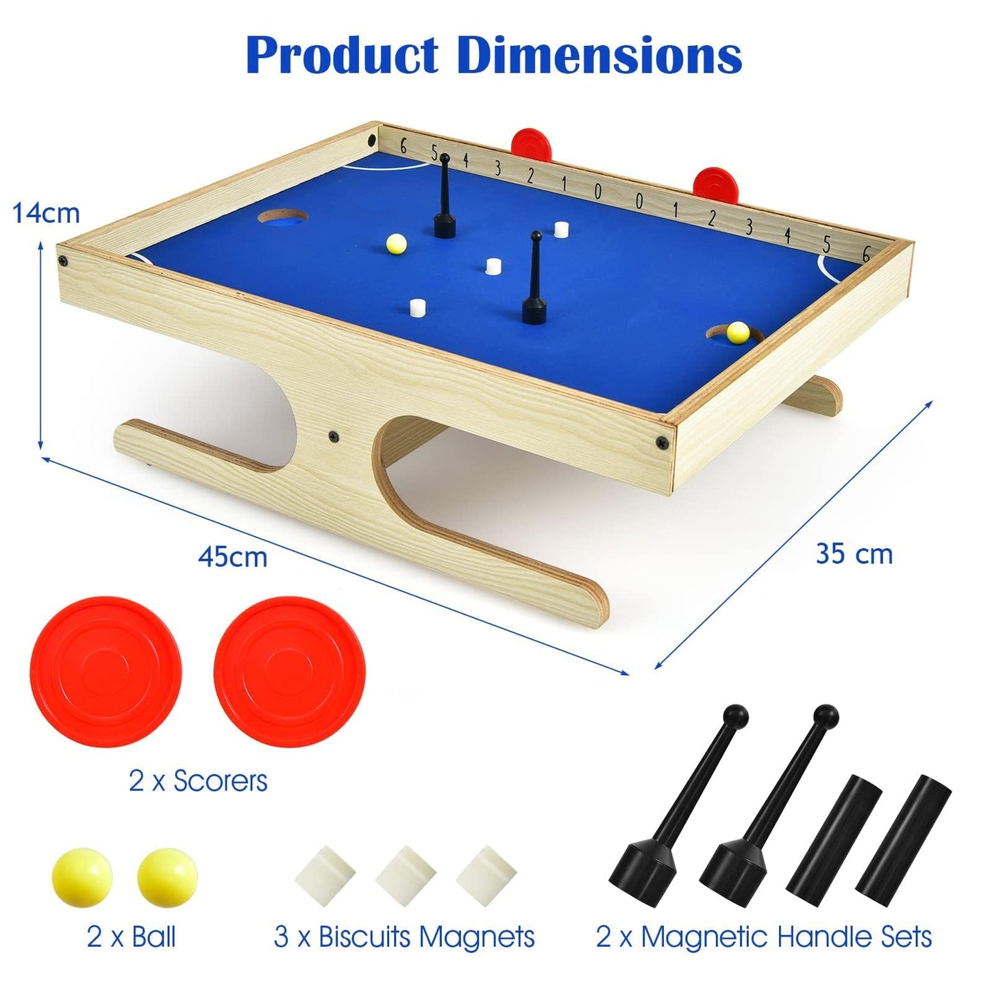 Magnetic Mini Foosball Table with Balls and Handle Sets