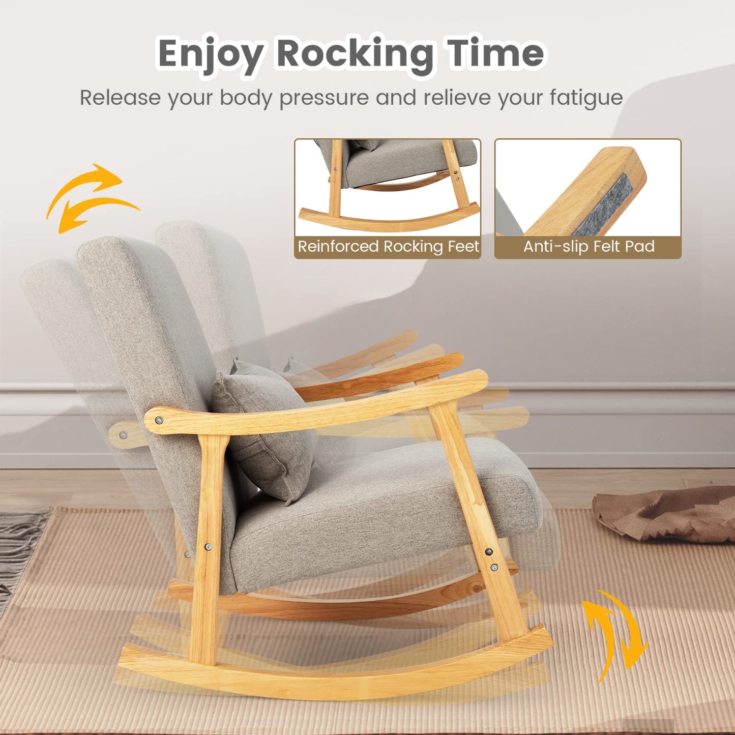Relax Rocking Chair for Living Room Bedroom Nursery