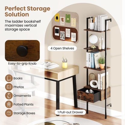 Industrial Tall Narrow Wall Bookshelf Open Display Rack