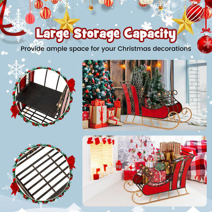 Christmas Santa Sleigh with 2-Tier Storage Shelf