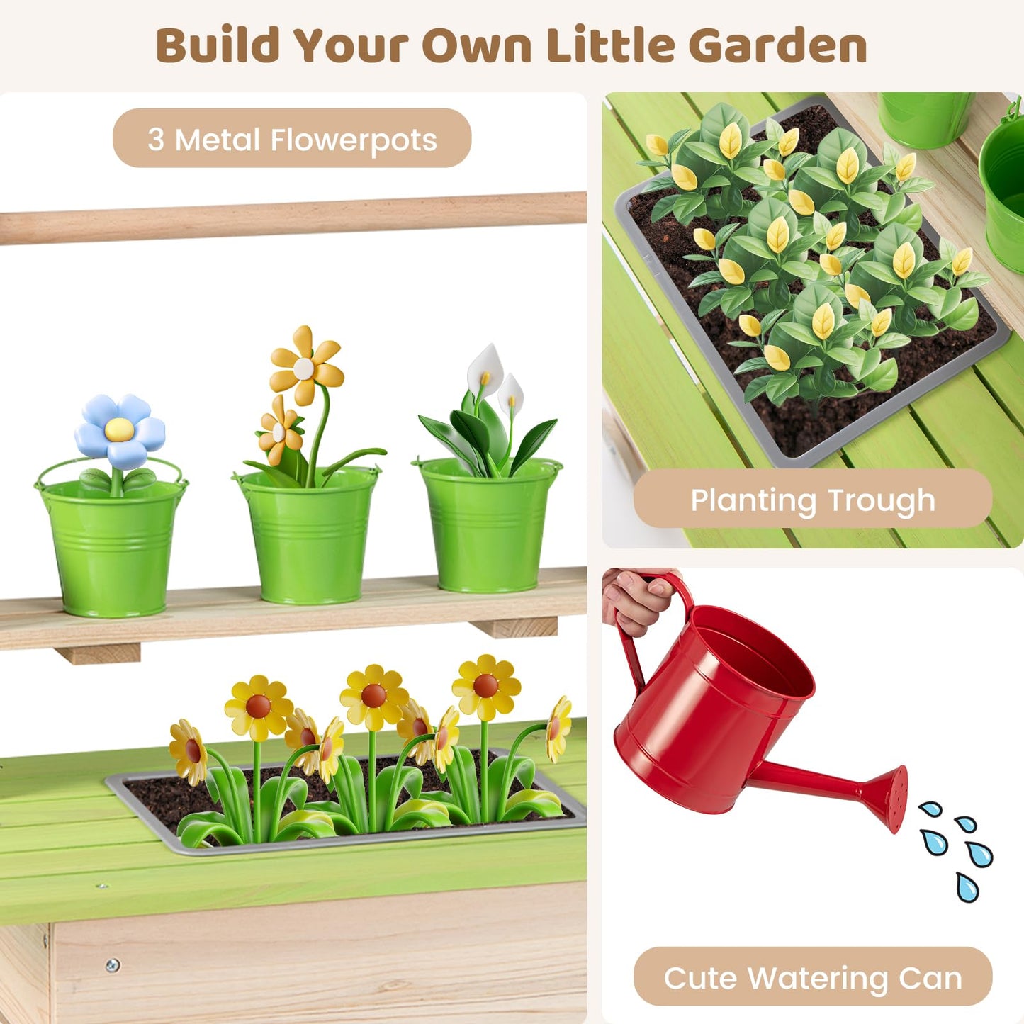Mud Kitchen, Outdoor Kids Play Kitchen with Removable Pots