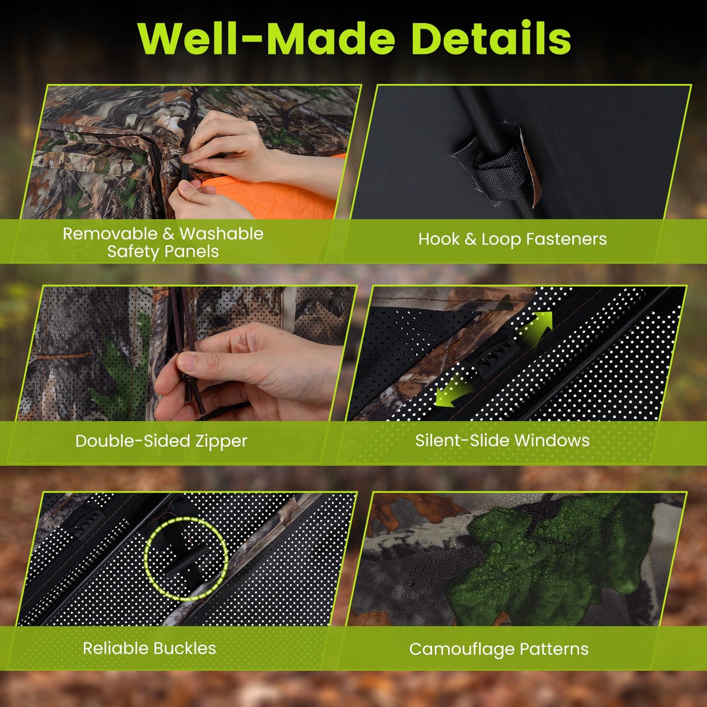 Hunting Blind 270°/360° See Through Pop Up Hunting Tent with Sliding Window and Door