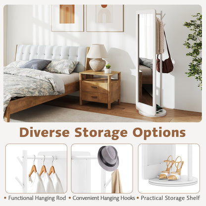 Full Length 2-in-1 Freestanding Dressing Mirror with Coat Rack