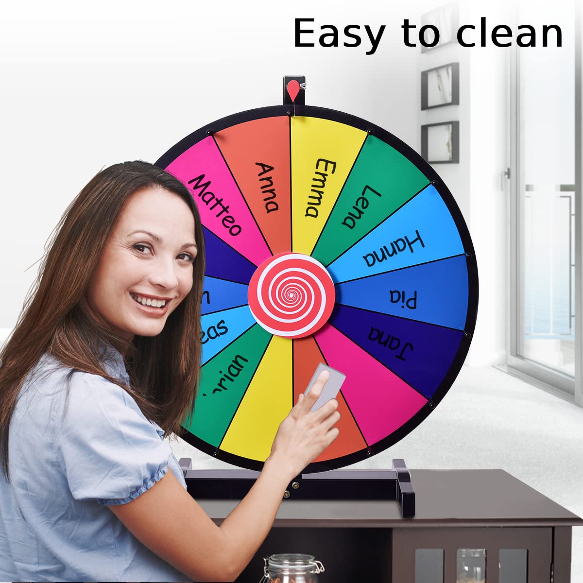 Color Prize Wheel 14 Slots Dry Eraser Trade Show Fortune
