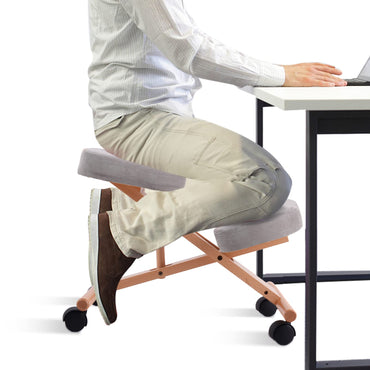 Wood Posture Stool with Angle and Height Adjustable for Gaming Computer Work