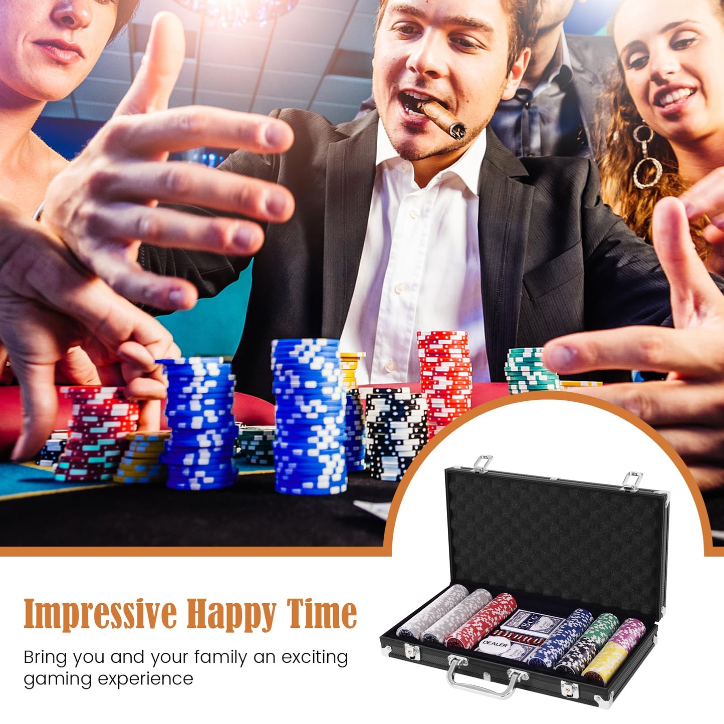 Poker Chips Set in Aluminium Case Texas Hold’em Poker Set