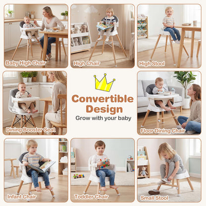 High Chair for Babies and Toddlers, Convertible Baby Highchair