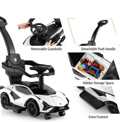 3-in-1 Ride On Push Car with Removable Guardrails and Handle