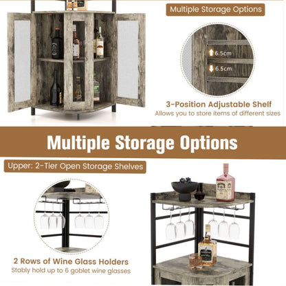 GiantexUK Industrial Wine Cabinet with Glass Holders