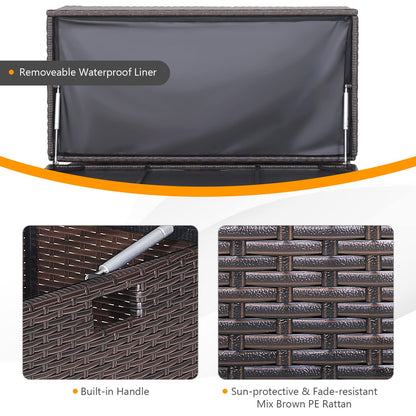 190L Weatherproof Garden Storage Box with Zippered Liner & Pneumatic Rod