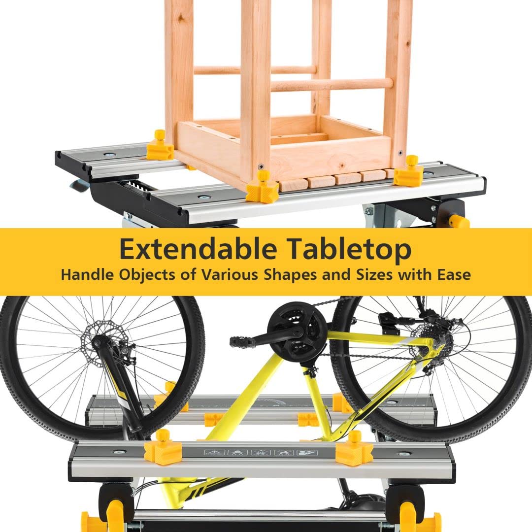 Folding Work Table Portable Workbench with Tiltable Platform