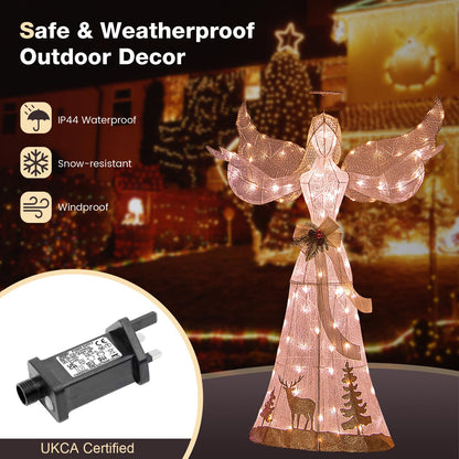 150 cm Lighted Christmas Angel Decoration with 100 LED Lights