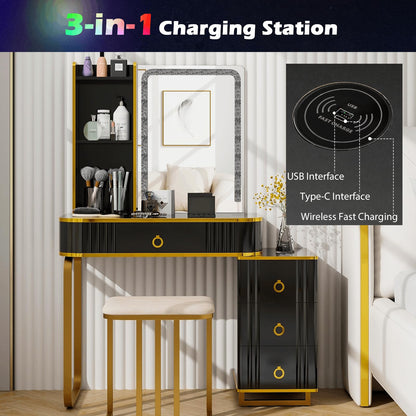 RGB LED Vanity Set with Mirror and Lights