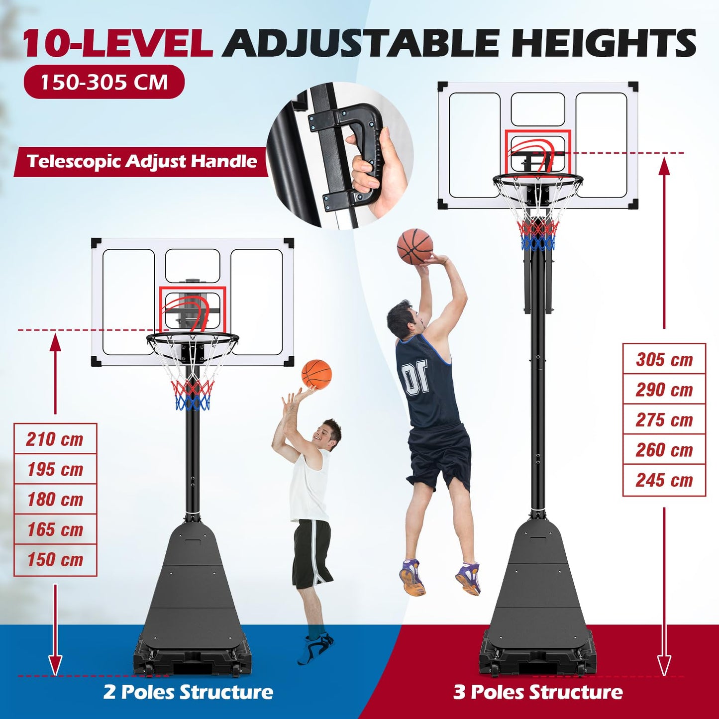 Basketball Hoop, 10FT Basketball Goal System