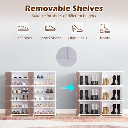 6/8/10 Tier Shoe Storage Cabinet with Removable Shelves