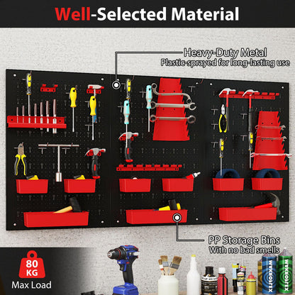 120 x 60cm Pegboard Organizer Kit for DIY Workshop Craft Room