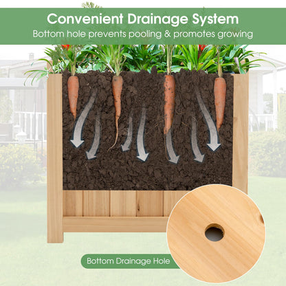 Folding Wooden Flower Planter with Drainage Hole (70 x 30 x 25cm)