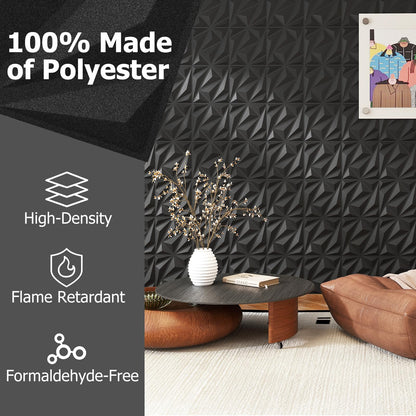 20-Pack 3D Acoustic Wall Panels with Diamond Texture