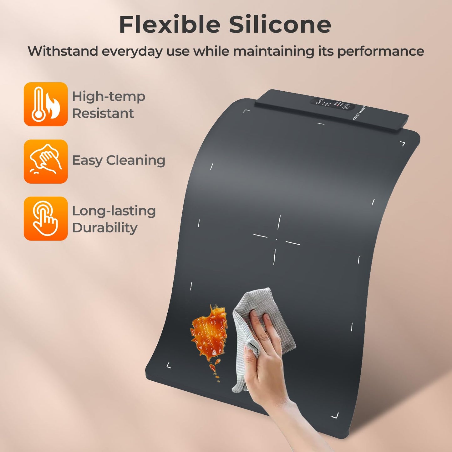 Electric Silicone Food Warming Mat with Fast Full Surface Heating