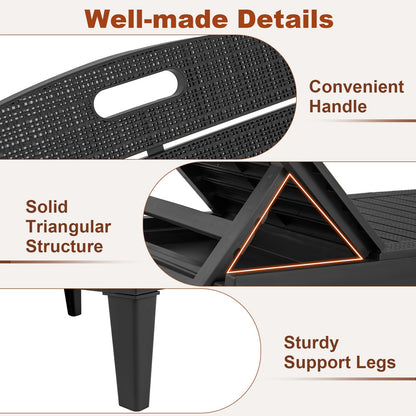 Chaise Lounge Chairs Set of 2 with 5-Position Adjustable Backrests