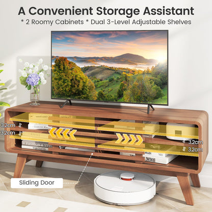 TV Stand for TVs up to 55 Inches Entertainment Center with Sliding Door