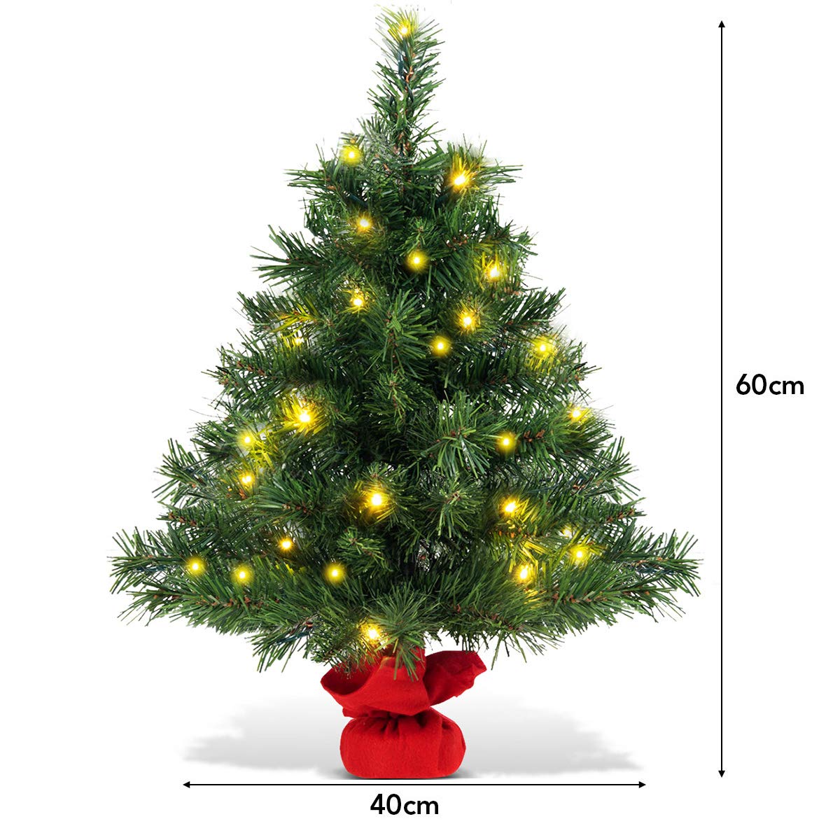 Artificial Xmas Tree with 71 Branch Tips and 35 Warm White LED Lights