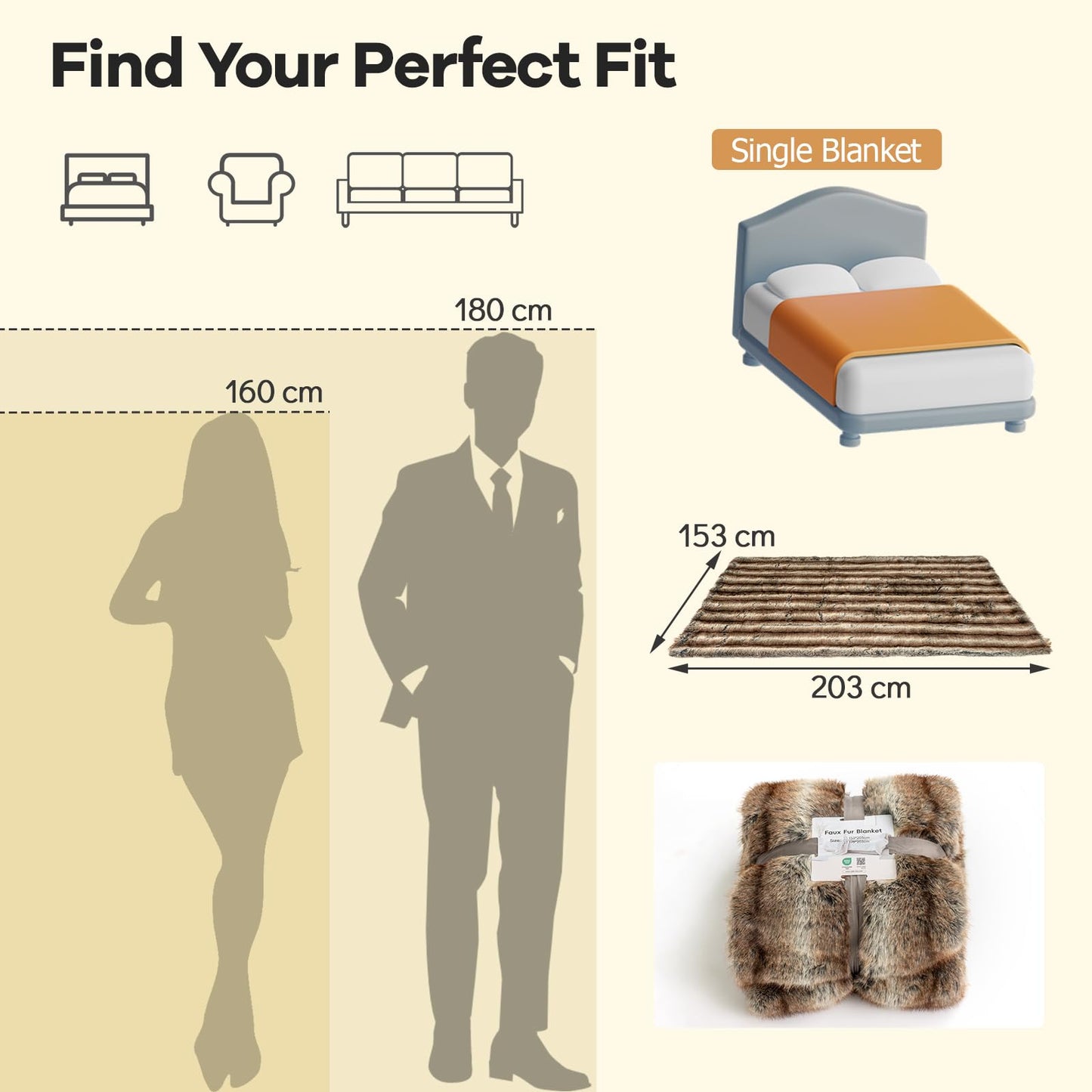 780GSM Soft Plush Fuzzy Luxury Faux Fox Fur Blanket