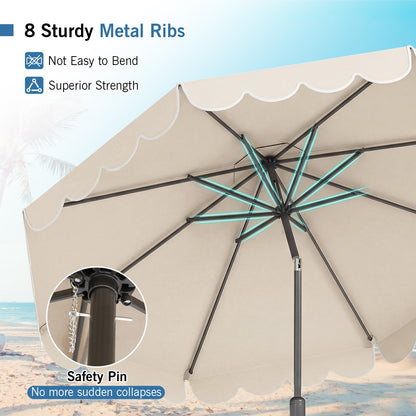 3M Garden Parasol, 8 Ribs Heavy-Duty Sun Shade Canopy